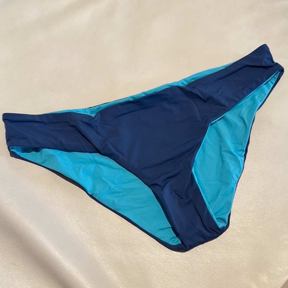 Wave life size small blue navy Two-Tone reversible Women's Swim Bottom thick